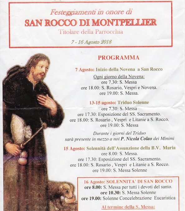 FESTA DI SAN ROCCO DEL 2018