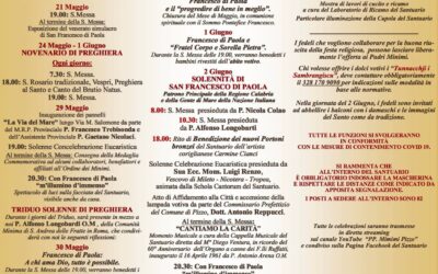 SANTUARIO FRANCESCO DI PAOLA DI PIZZO     Programma Solenni Festeggiamenti in onore di San Francesco di Paola dal 24/05/21 al 02/06/21